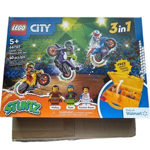 Lego City Stuntz Gift Set 3 in 1 Free Lego Travel Case 66707 5+ Building Toy NIB